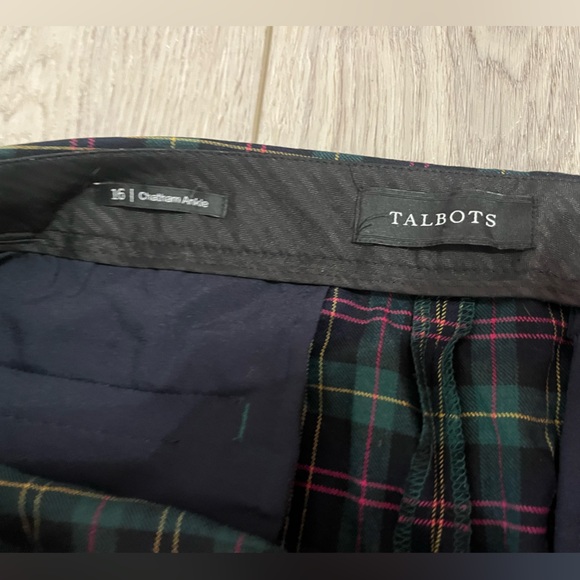 Plaid Ankle Pants - Green Plaid Wool - Picture 4 of 5